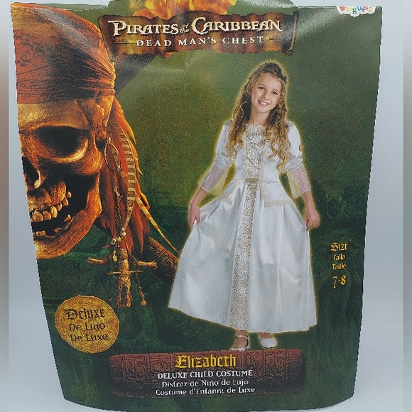 *SHIPS SAME/NEXT DAY!* Elizabeth Swann Costume Pirates of the Caribbean Med 7-8 - Picture 1 of 5